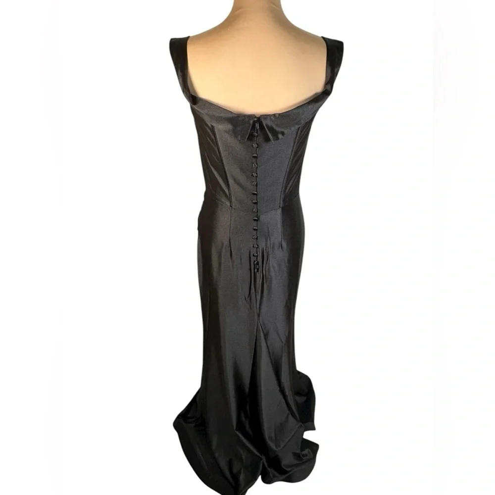 GALINA SIGNATURE Sculpting Black‎ Satin Tank Dress STYLE# GS290220 NWT Size 8
